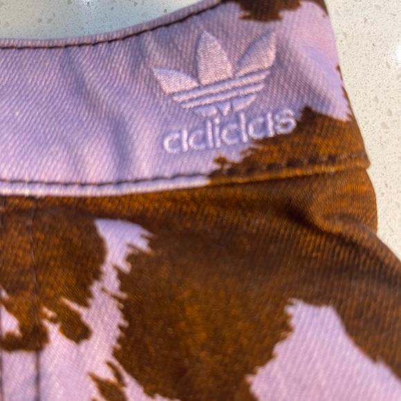adidas Lilac and Brown Cowprint Button-Front Mini Skirt - Picture 2 of 8